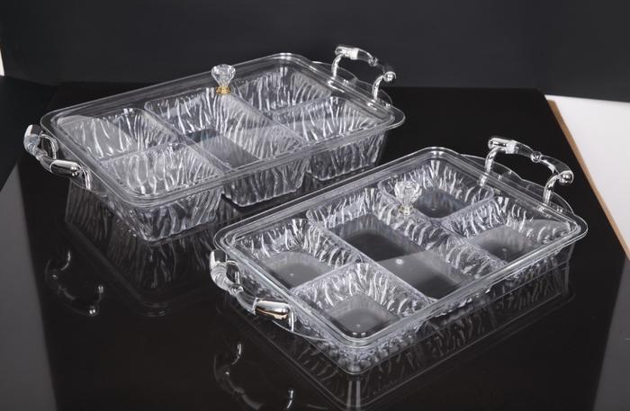 0085 acrylic plate gewuge dried fruit tray with lid Acrylic Snack Holder