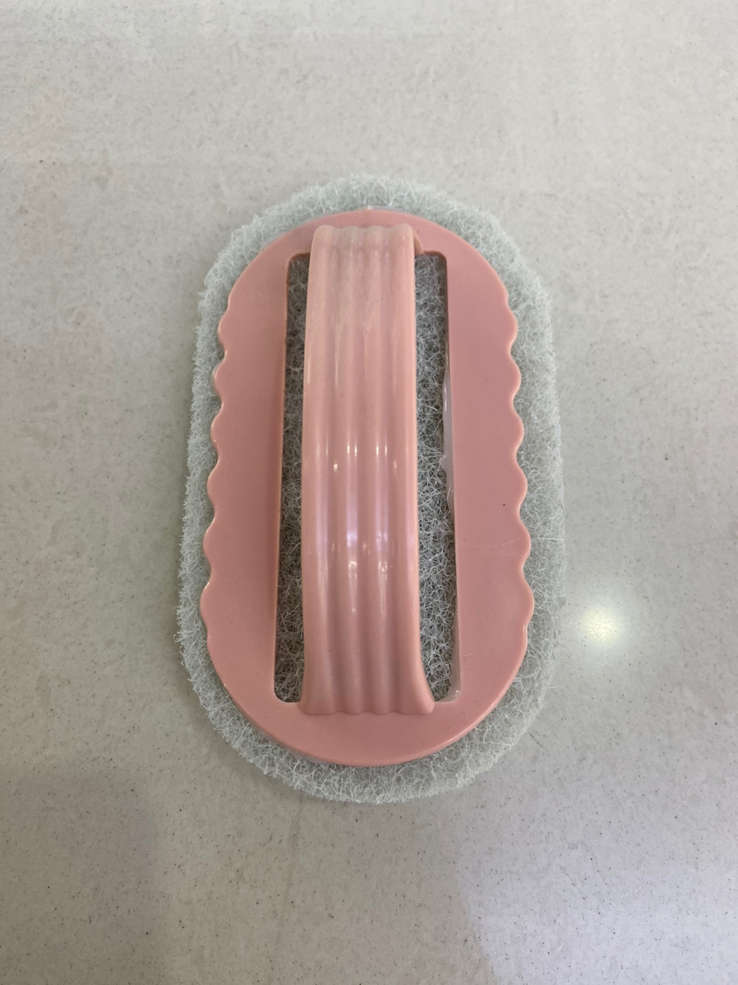 Wave Scouring Pad Cleaning Brush Bathroom Bathtub Brush Kitchen Tile Brush with Handle Dish-Washing Sponge