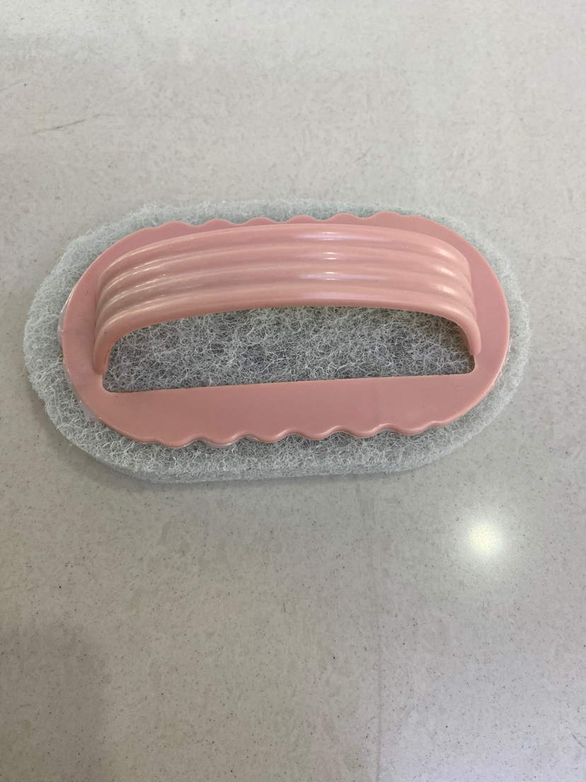 Wave Scouring Pad Cleaning Brush Bathroom Bathtub Brush Kitchen Tile Brush with Handle Dish-Washing Sponge