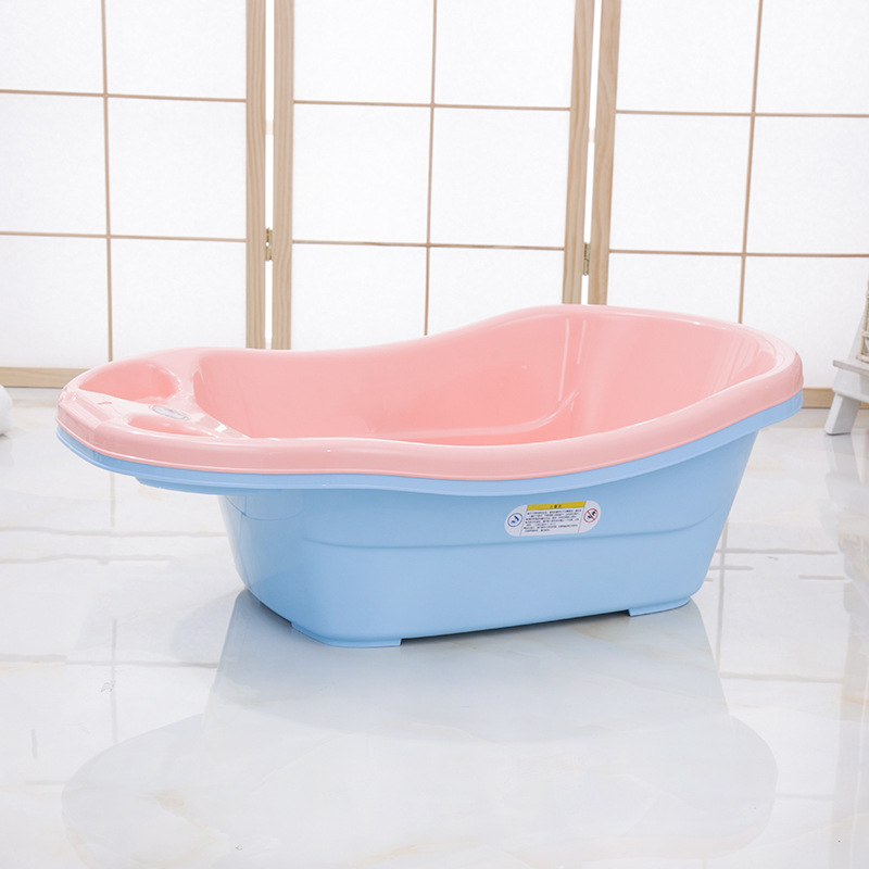 Children&#039;s Plastic Bathtub Bath Thickened Baby Wash Basin Multi-Color Sitting Lying Water-Free Baby Bathtub