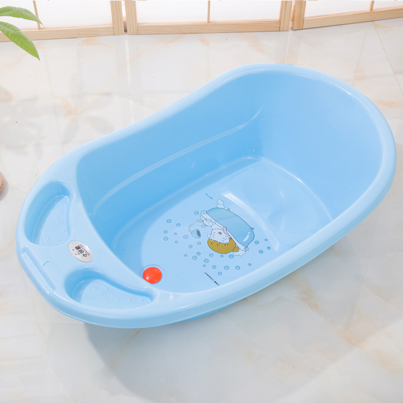 Children&#039;s Plastic Bathtub Bath Thickened Baby Wash Basin Multi-Color Sitting Lying Water-Free Baby Bathtub