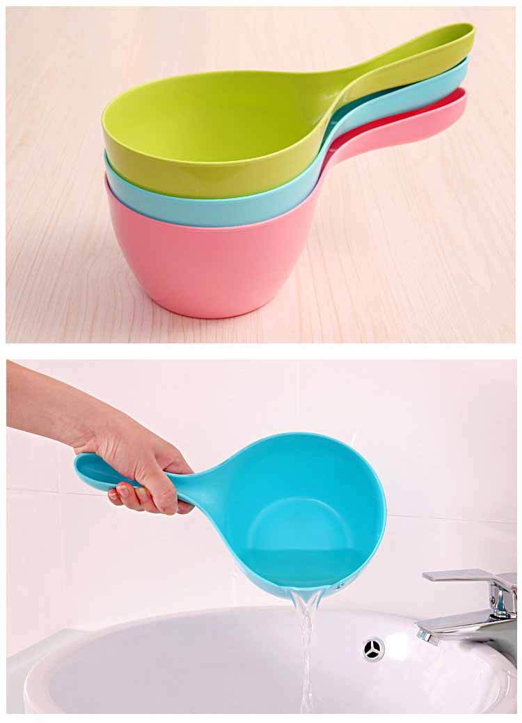 Baby Bath Bailer Plastic Bailer Children's Water Spoon Bailer Head Washing Cup Plastic Water Ladle Long Handle Water Ladle Bailer Bathtub Bailer
