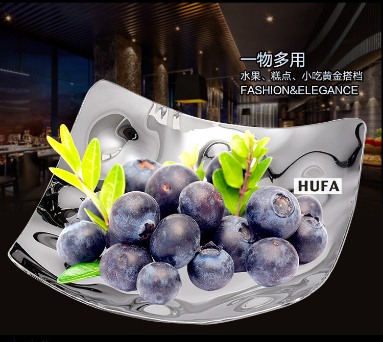 Hotel supplies stainless steel fruit dish fruit tray dessert basin dessert plate stainless steel kitchenware