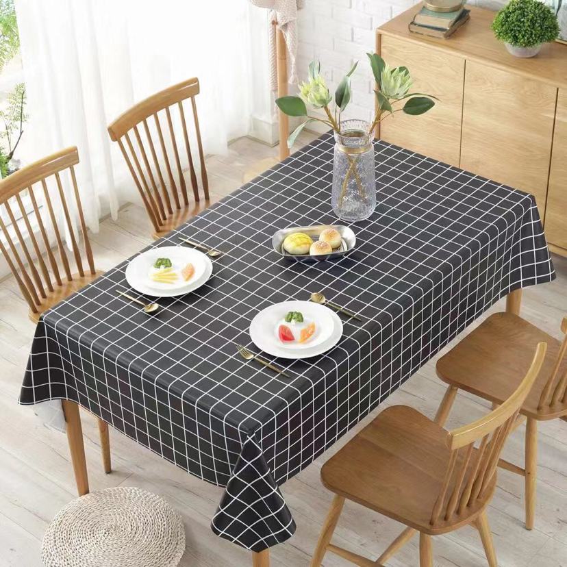20 M/Roll Plaid New Household Waterproof Tablecloth, Fresh Waterproof Plaid Dining Table Tablecloth