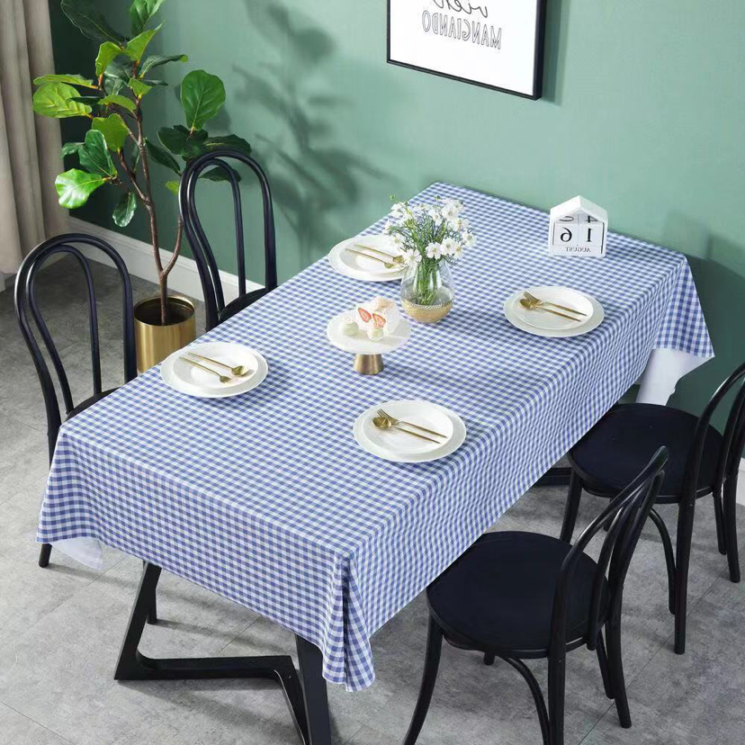 20 M/Roll Plaid New Household Waterproof Tablecloth, Fresh Waterproof Plaid Dining Table Tablecloth