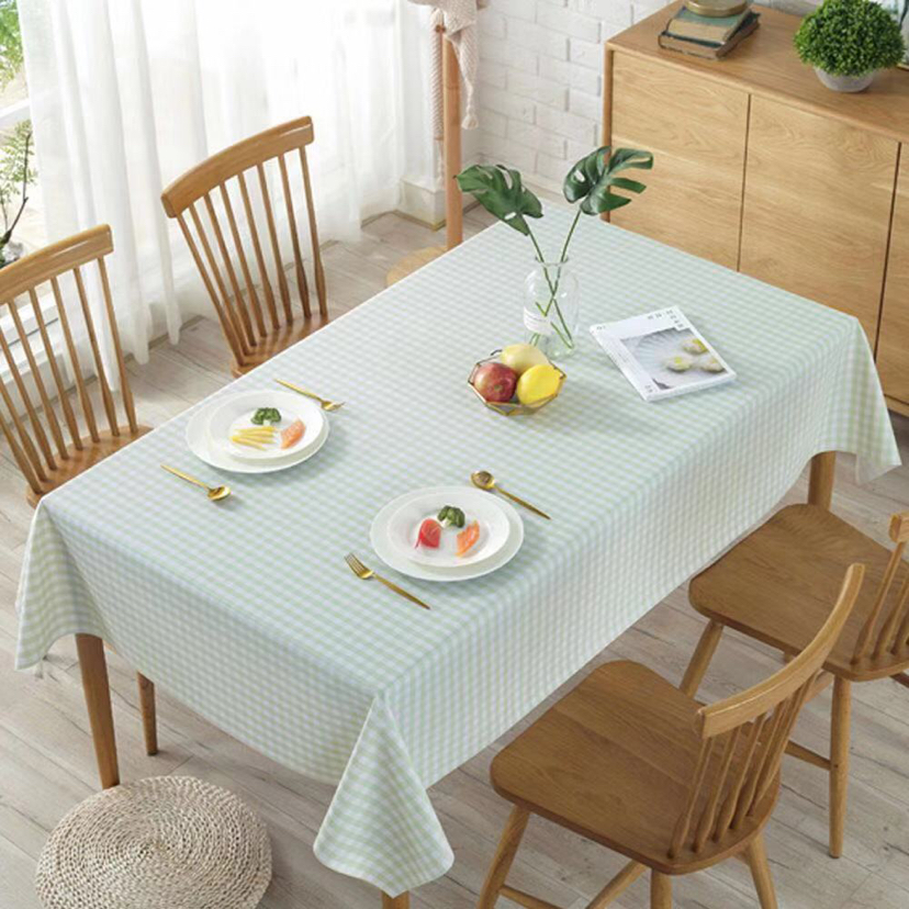 20 M/Roll Plaid New Household Waterproof Tablecloth, Fresh Waterproof Plaid Dining Table Tablecloth