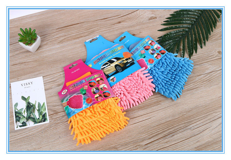 Microfiber car gloves double-sided chenille gloves cleaning towel and baige cloth cleaning cloth tablecloth