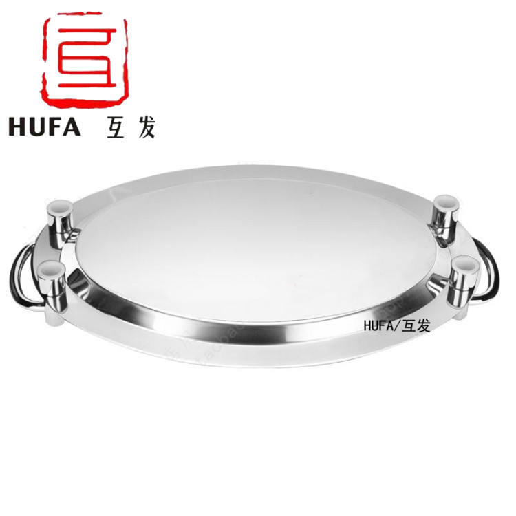 Hotel supplies round mirror plate European fruit tray plate buffet