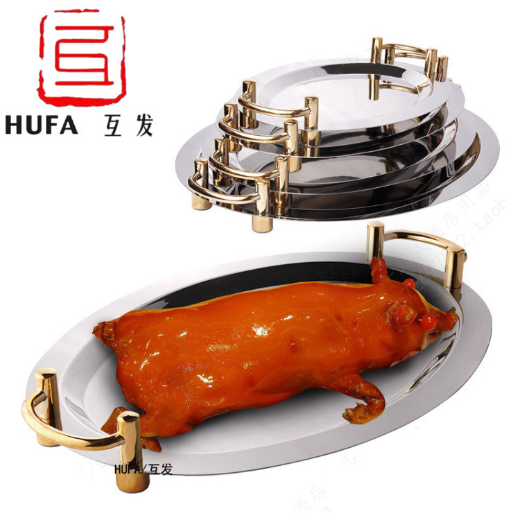 Hotel supplies round mirror plate European fruit tray plate buffet
