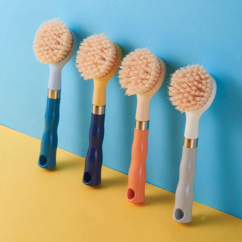 Double Color Handle Kitchen Bathroom Tile Floor Scrubbing Brush Household Multi-Functional Gap Cleaning Brush Bathtub Brush