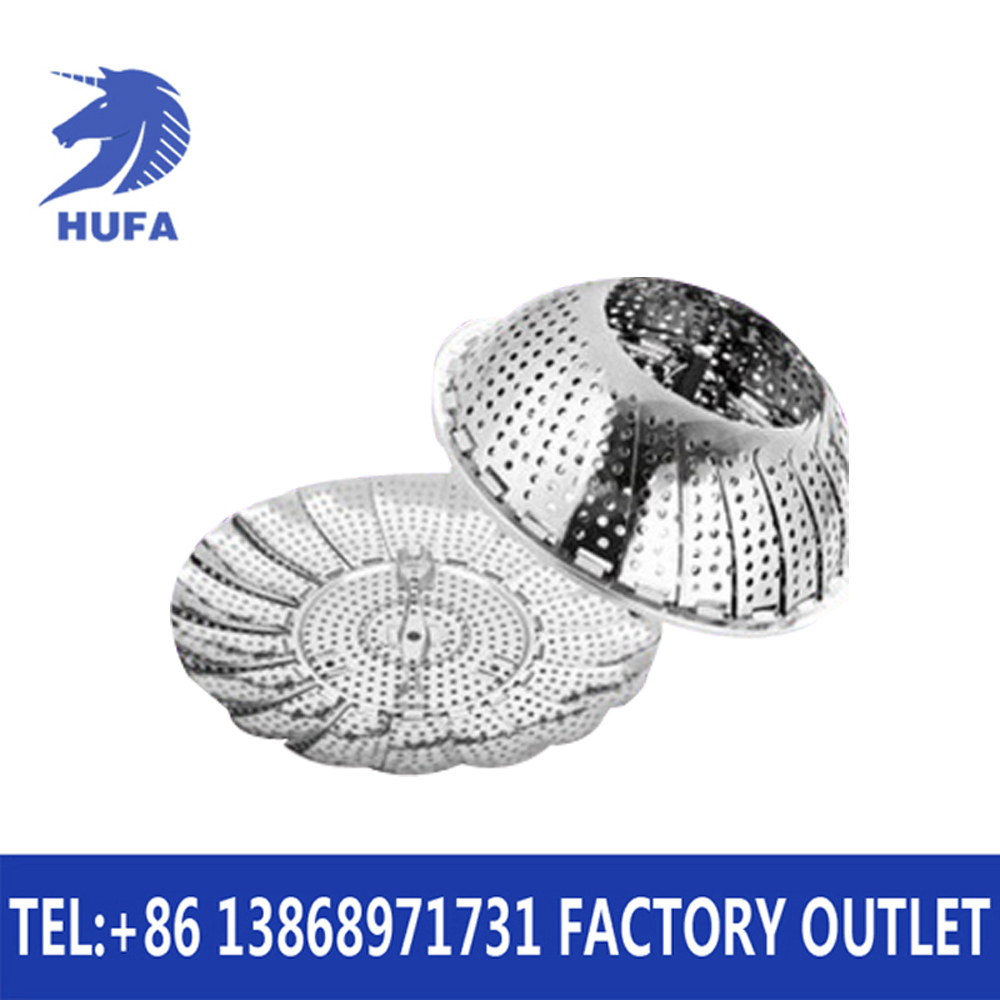Magnetic stainless steel lotus steamed plate with variable magic fruit tray telescopic folding steamer basket fruit tray