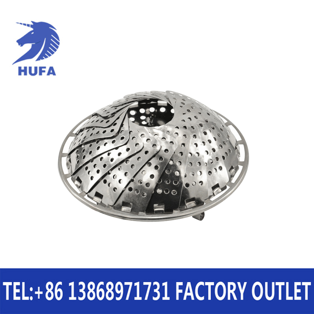 Magnetic stainless steel lotus steamed plate with variable magic fruit tray telescopic folding steamer basket fruit tray