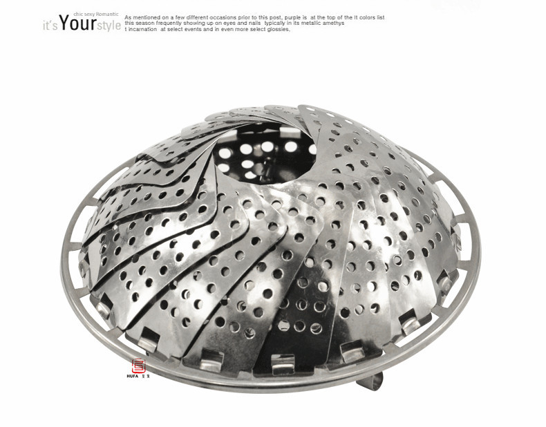 Magnetic stainless steel lotus steamed plate with variable magic fruit tray telescopic folding steamer basket fruit tray