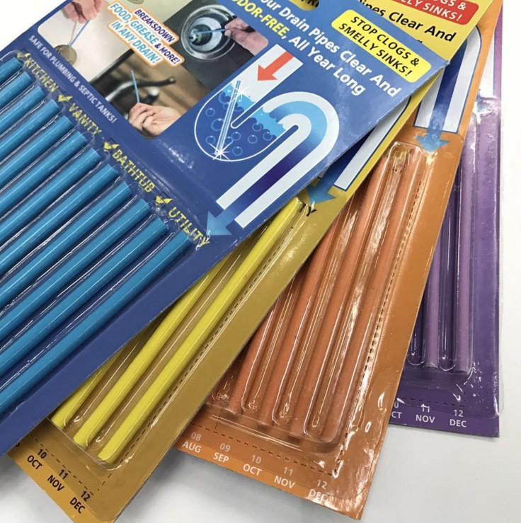 Bathtub Downcomer Cleaning Rod Cleaning Supplies as Seen on TV Sani Sticks Pipe Decontamination Stick
