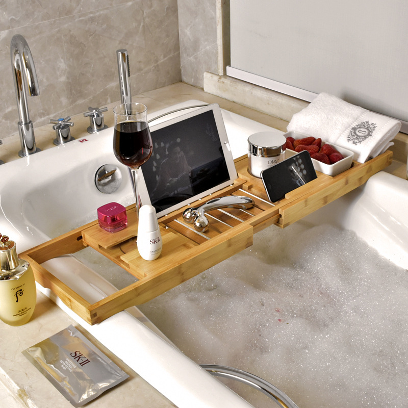 Bathtub Rack Retractable Storage Rack Bathroom Storage Rack Bathtub Storage Board Multifunctional Bathtub Bath Rack