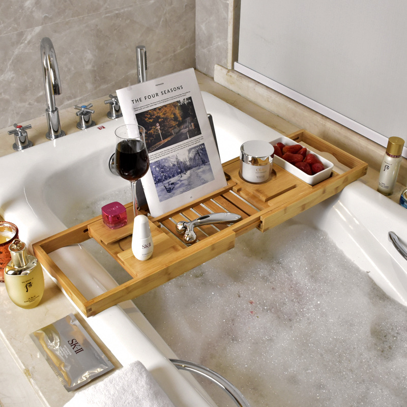 Bathtub Rack Retractable Storage Rack Bathroom Storage Rack Bathtub Storage Board Multifunctional Bathtub Bath Rack