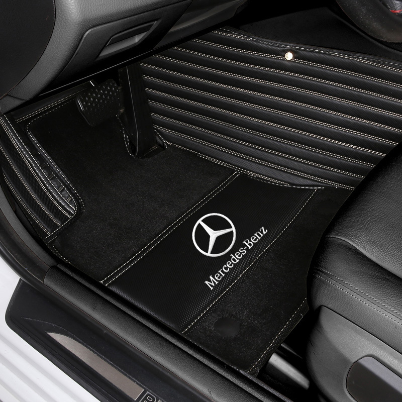 Car Foot Mat Suitable for BMW Benz Red Flag Audi Cadillac Volvo Fully Surrounded Car Foot Mat