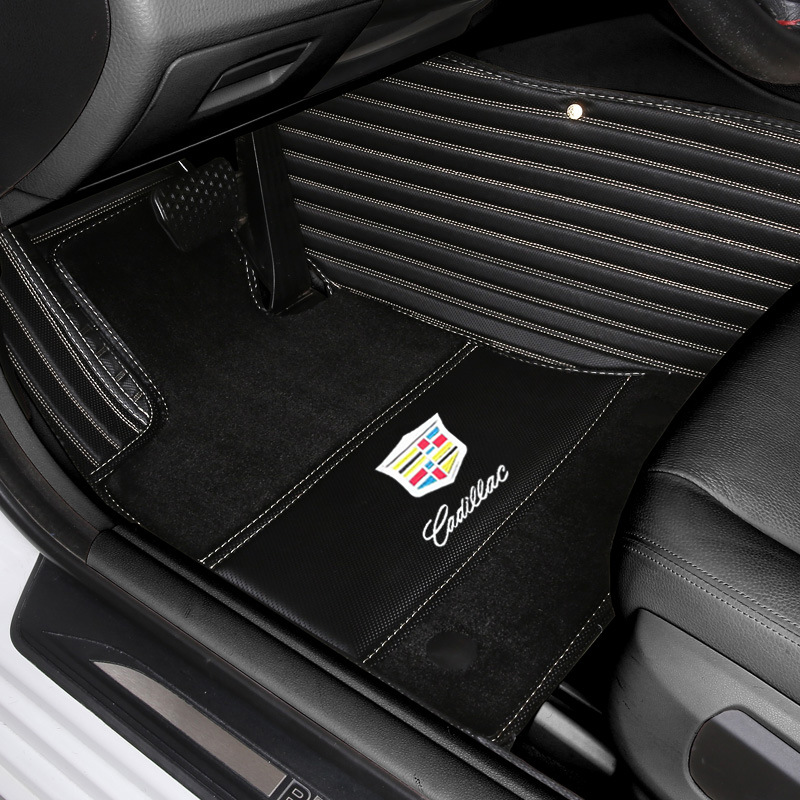 Car Foot Mat Suitable for BMW Benz Red Flag Audi Cadillac Volvo Fully Surrounded Car Foot Mat