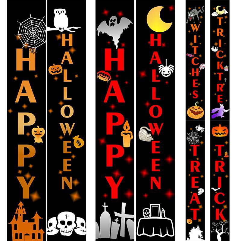 Hot Halloween Couplet Door Width Pumpkin Door Curtain Flag Halloween Monster Door Sticker 30 180cm Hot Halloween Couplet Door Width Pumpkin Door Curtain Flag Halloween Monster Door Sticker 30 180cm