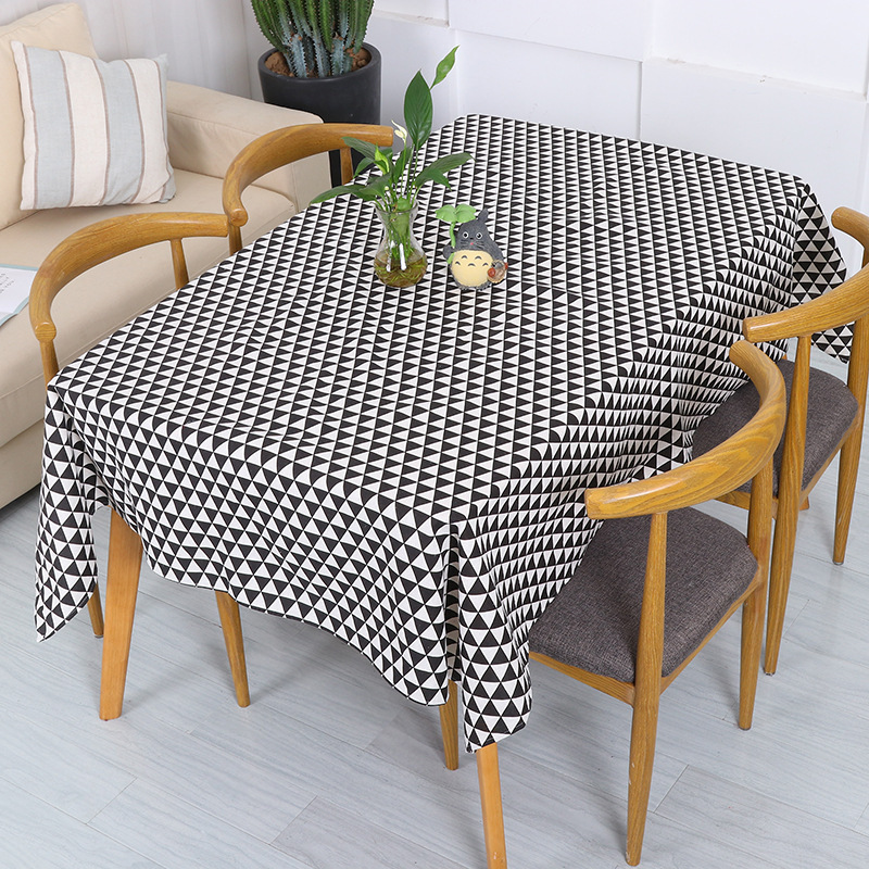 Geometric black triangle tablecloth waterproof linen European tablecloth table cloth