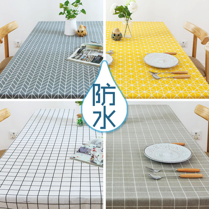 Geometric black triangle tablecloth waterproof linen European tablecloth table cloth