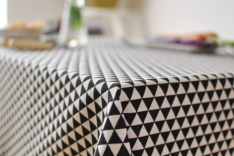 Geometric black triangle tablecloth waterproof linen European tablecloth table cloth