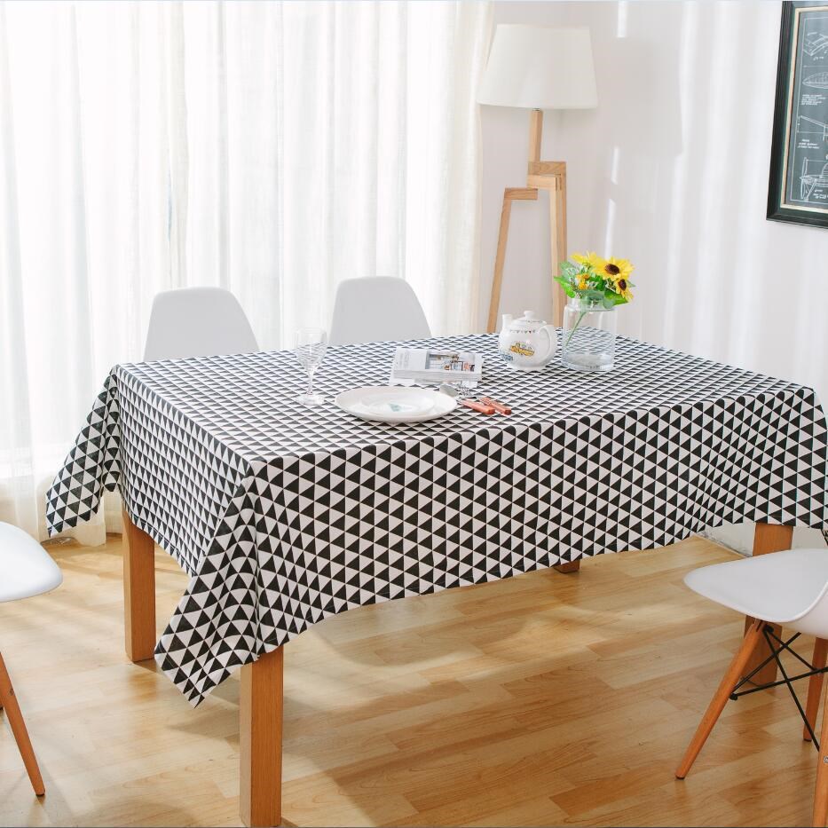 Geometric black triangle tablecloth waterproof linen European tablecloth table cloth