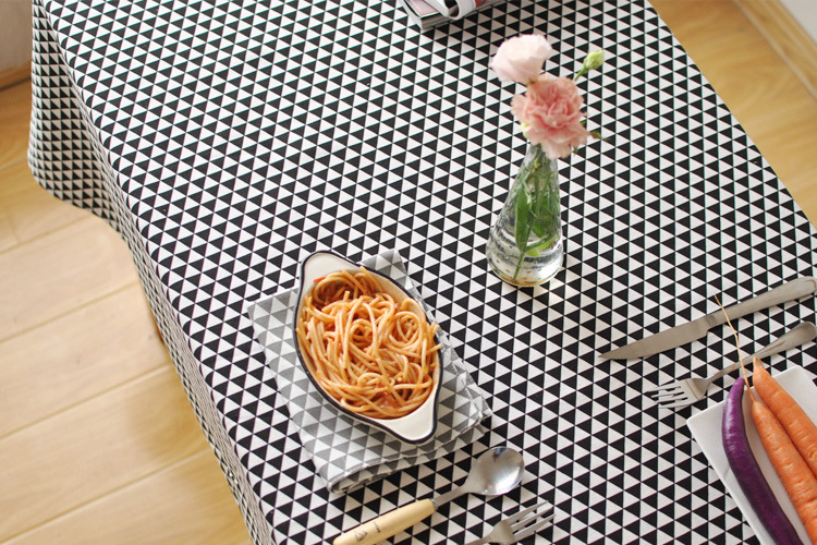 Geometric black triangle tablecloth waterproof linen European tablecloth table cloth