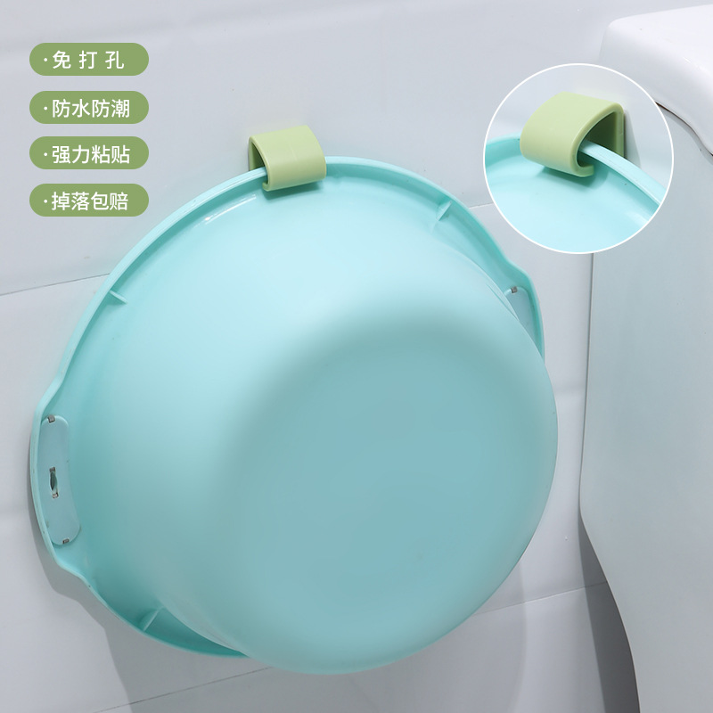 Washbasin Storage Hook Adhesive Punch-Free Wall-Mounted Washbasin Clamp Kitchen Bathroom Plastic Bathtub Sticky Hook