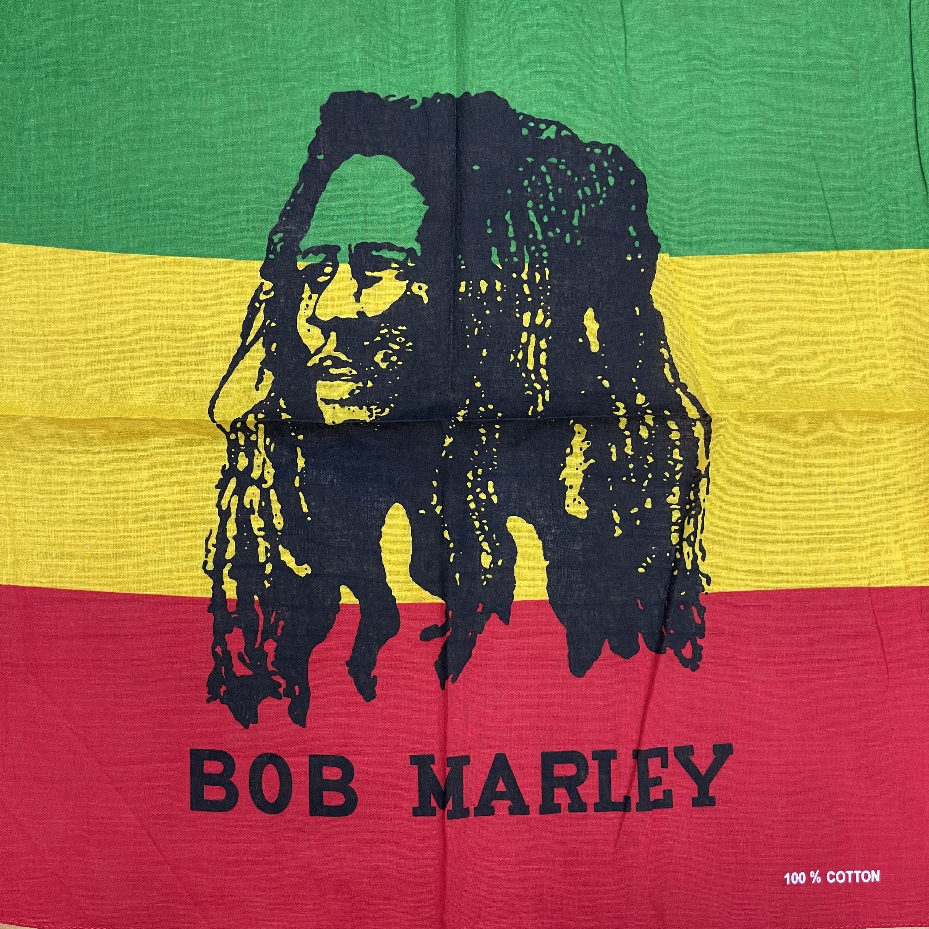 Cotton Bob Marley Flag Square Scarf Cotton Hiphop Headscarf Cycling Handkerchief Washcloth