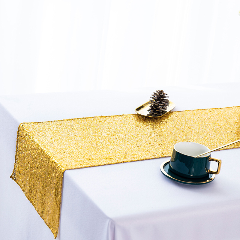 Batch Supply New 3-Li Full Version Sequined Embroidered Table Runner Starry Table Runner Mediterranean Sequin Table Flag