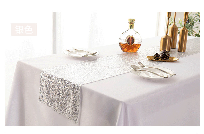 Batch Supply New 3-Li Full Version Sequined Embroidered Table Runner Starry Table Runner Mediterranean Sequin Table Flag