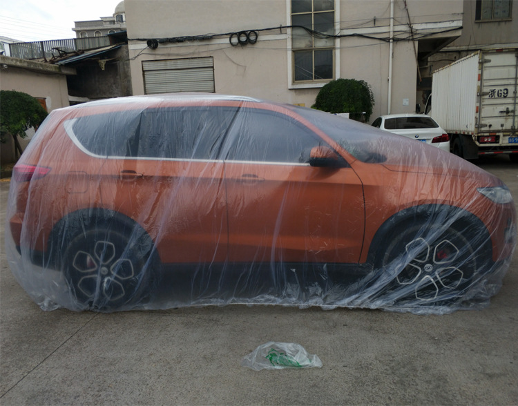 Factory Direct Customized Car Cover PE Film Rain Cover Disposable Car Cover Car Disposable Car Cover