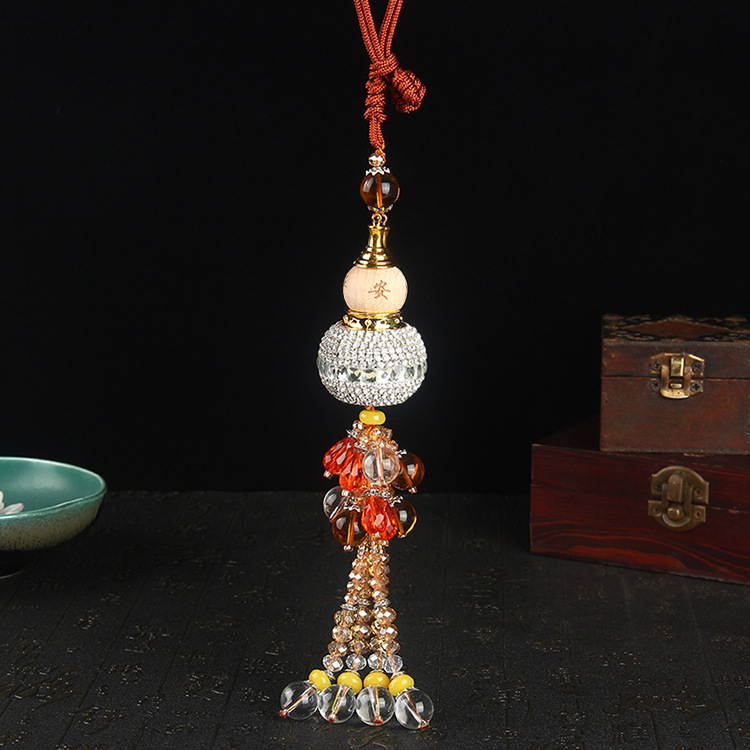 Point Diamond Gourd Perfume Bottle Automobile Hanging Ornament Ornaments inside Car Lucky Fortune Car Accessories Whole