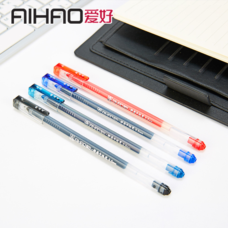 Love Simple Large Capacity Gel Pen Signature Pen Posture Corrector Pen Black Pen Disposable Pen Office Stationery 47930