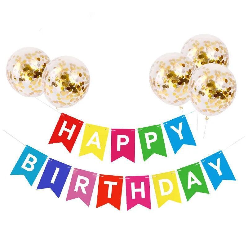 Cross-Border 5 Sequin Balloons + Gilding Birthday Flag String Suit Happy Birthday Birthday Letter Bunting Cross-Border 5 Sequin Balloons + Gilding Birthday Flag String Suit Happy Birthday Birthday Letter Bunting