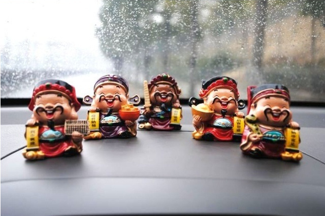 God Car Decoration Cake Decoration Baking Scene Ornament Five-Way Fortune Five Gods of Wealth