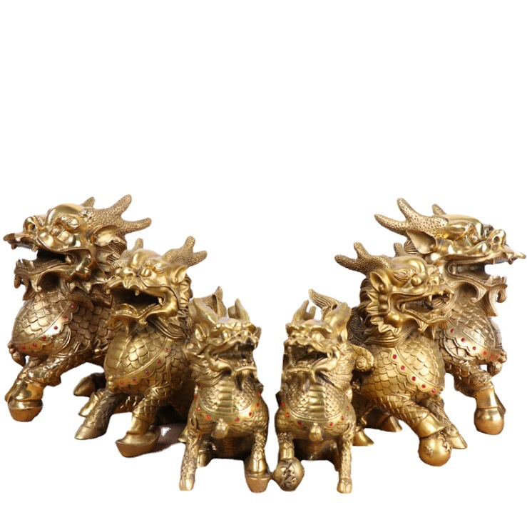 Yang Tongji Pure Copper Kylin Copper Fortune Wealth and Luck Kirin Copper Ware Wholesale Crafts Gift Home Decoration