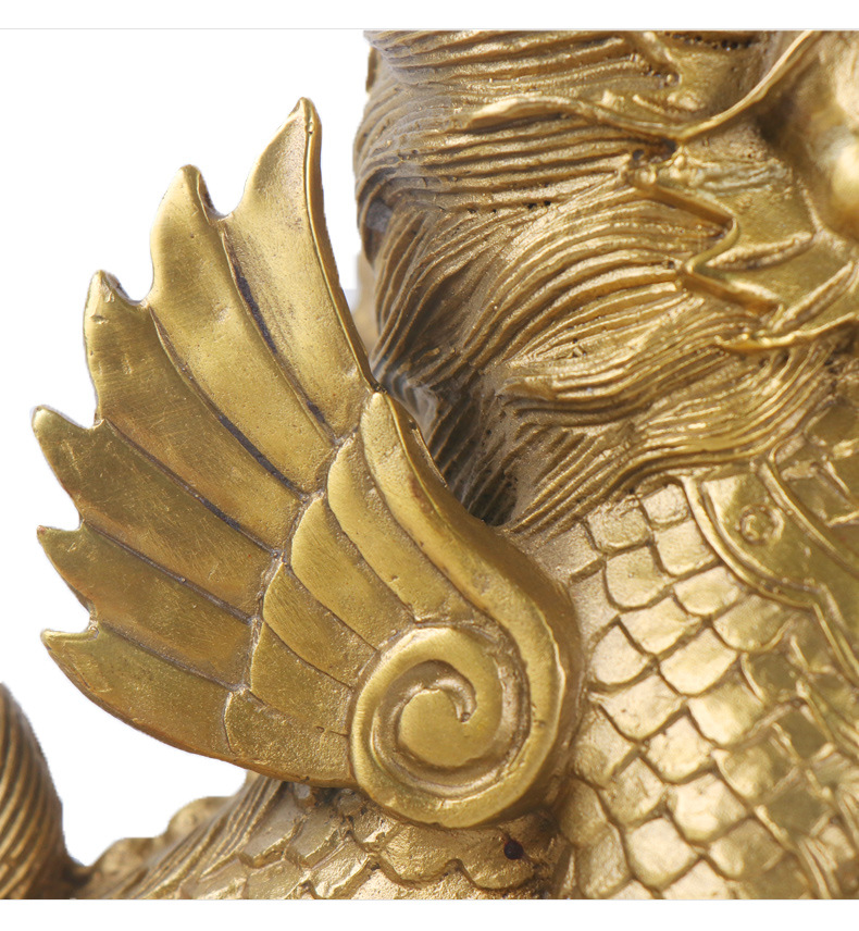 Yang Tongji Pure Copper Kylin Copper Fortune Wealth and Luck Kirin Copper Ware Wholesale Crafts Gift Home Decoration