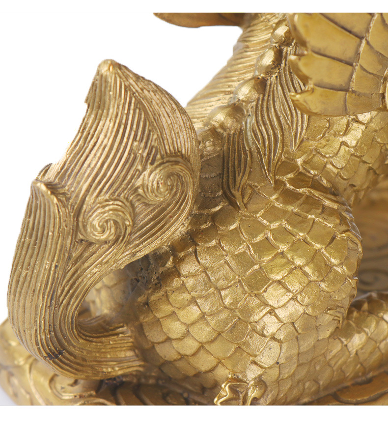 Yang Tongji Pure Copper Kylin Copper Fortune Wealth and Luck Kirin Copper Ware Wholesale Crafts Gift Home Decoration