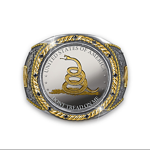 Rongyu American commemorative silver coin flag rattlesnake ring western European and American cowboy double color engraved ring for men