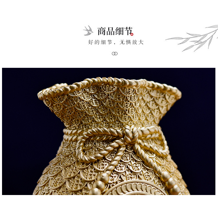 New Chinese Creative Money Bag Resin Decorations Spring Festival Fortune Meaning Saving Bag Living Room TV Cabinet Lucky Bag Decoration New Chinese Creative Money Bag Resin Decorations Spring Festival Fortune Meaning Saving Bag Living Room TV Cabinet Lucky Bag Decoration