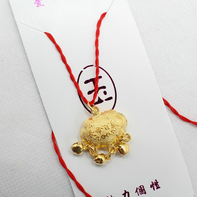 Ethnic Style Necklace Red Rope Longevity Lock Fortune Lock Long Life Safe Trip Lock Factory Direct Sales