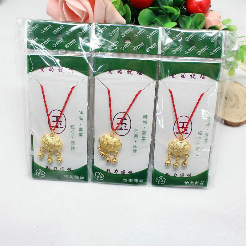 Ethnic Style Necklace Red Rope Longevity Lock Fortune Lock Long Life Safe Trip Lock Factory Direct Sales
