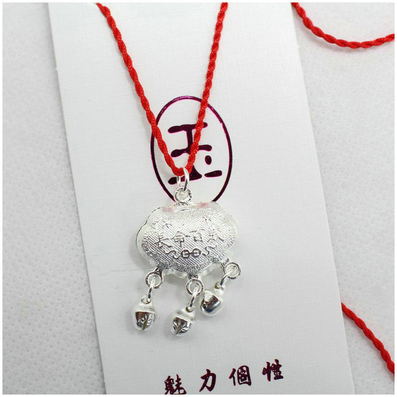 Ethnic Style Necklace Red Rope Longevity Lock Fortune Lock Long Life Safe Trip Lock Factory Direct Sales
