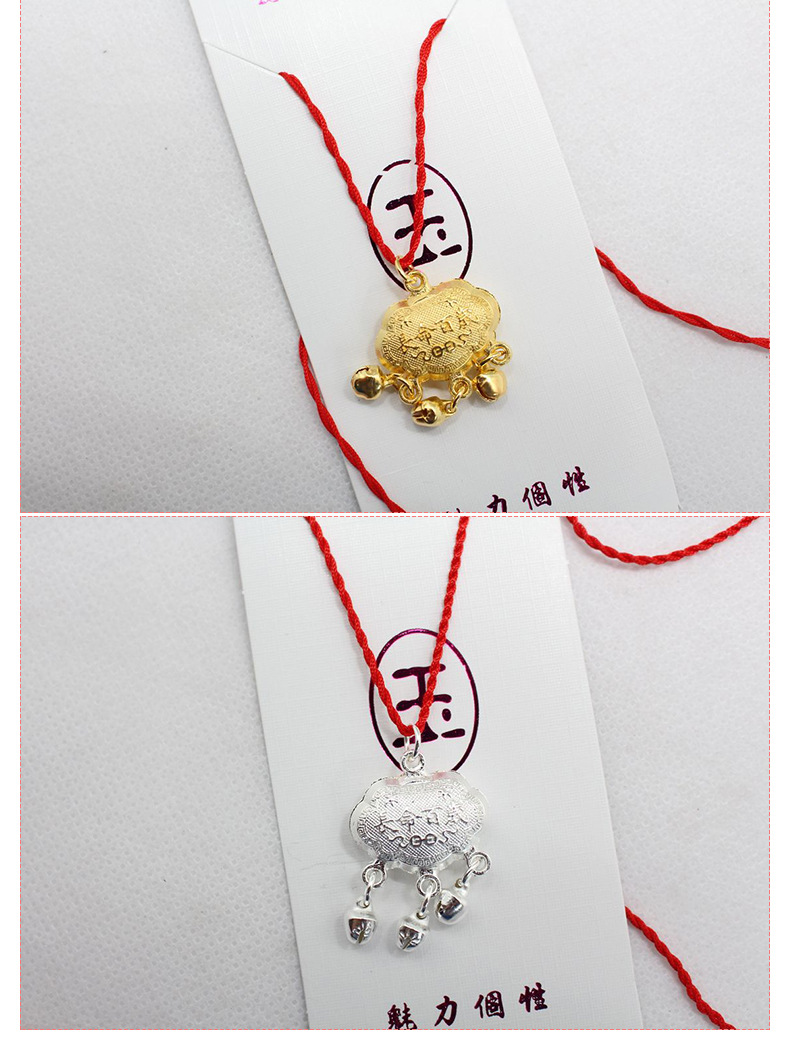 Ethnic Style Necklace Red Rope Longevity Lock Fortune Lock Long Life Safe Trip Lock Factory Direct Sales