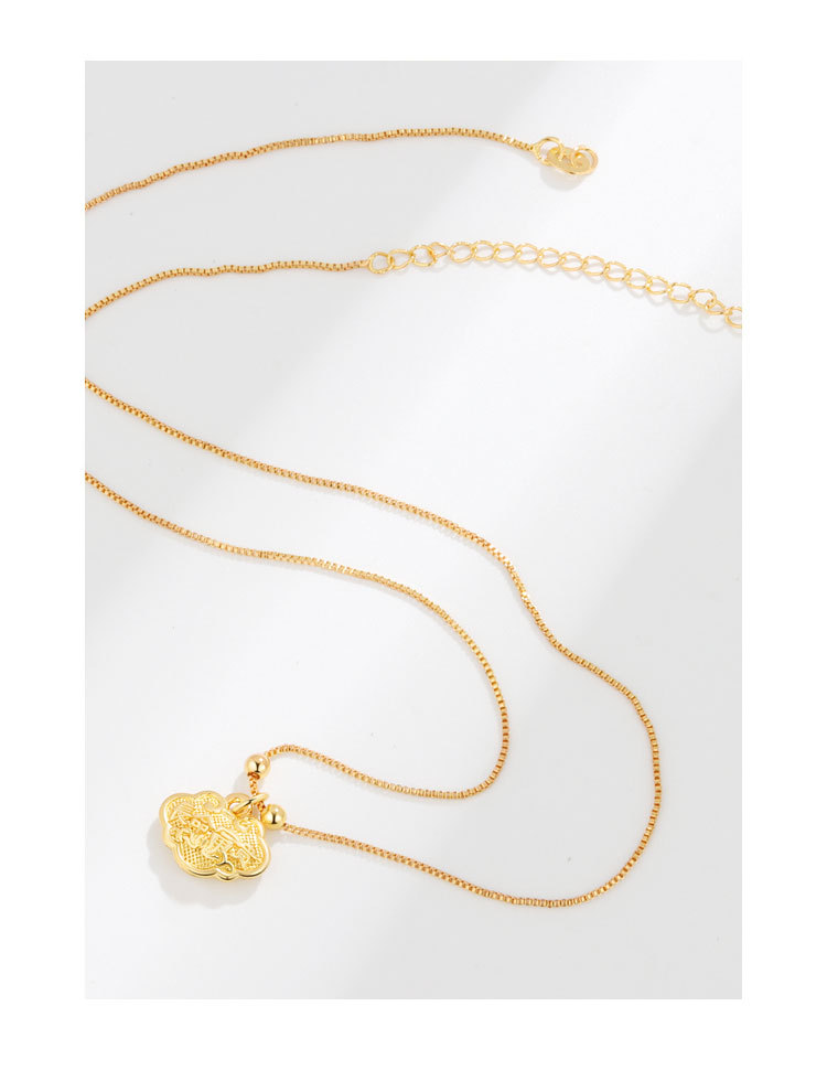 Placer Gold Jewelry Ancient French Gold DIY Accessories Long Life Fortune Lock Pendant Bell Accessory in Stock Wholesale