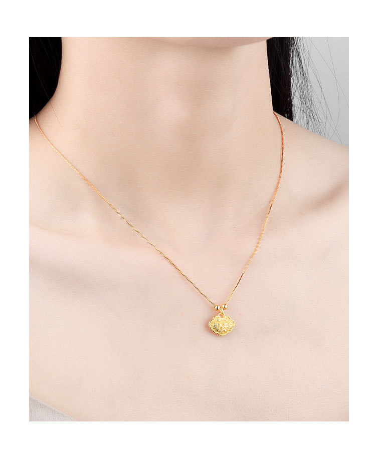 Placer Gold Jewelry Ancient French Gold DIY Accessories Long Life Fortune Lock Pendant Bell Accessory in Stock Wholesale