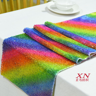Batch of New 3 Full Version Sequined Embroidered Table Flag Starry Table Flag Mediterranean Sequin Table Flag