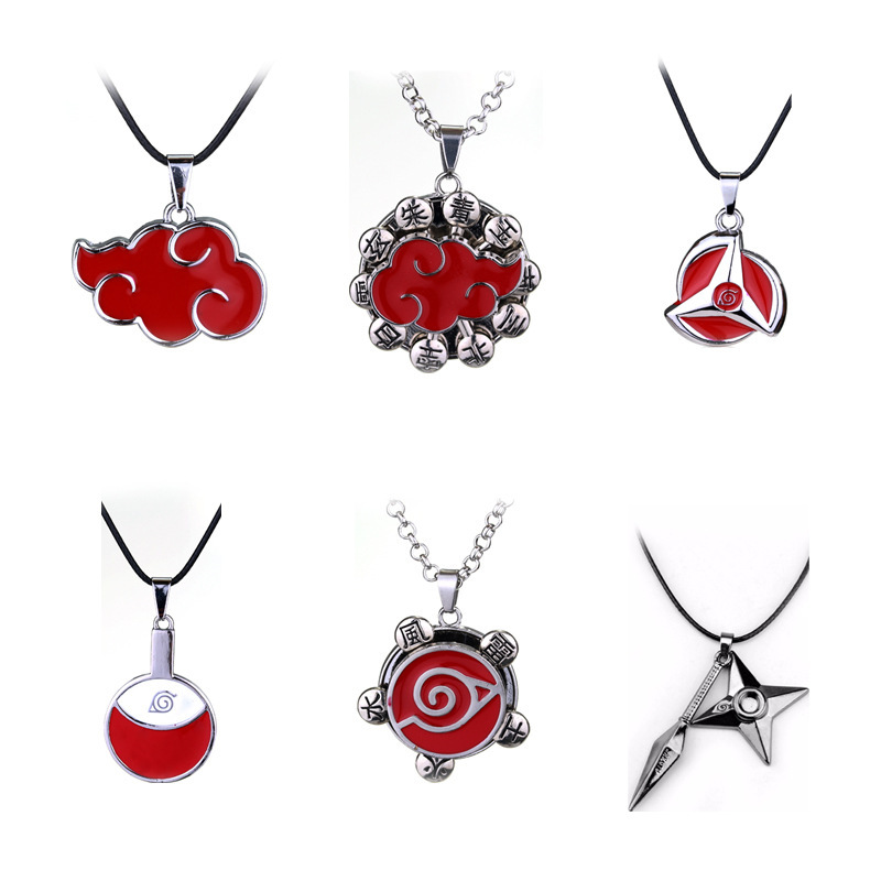 Anime Naruto Xiao Organization Red Cloud Checkmark Flag Wood Kakashi Hatake Kakashi Sharingan Necklace